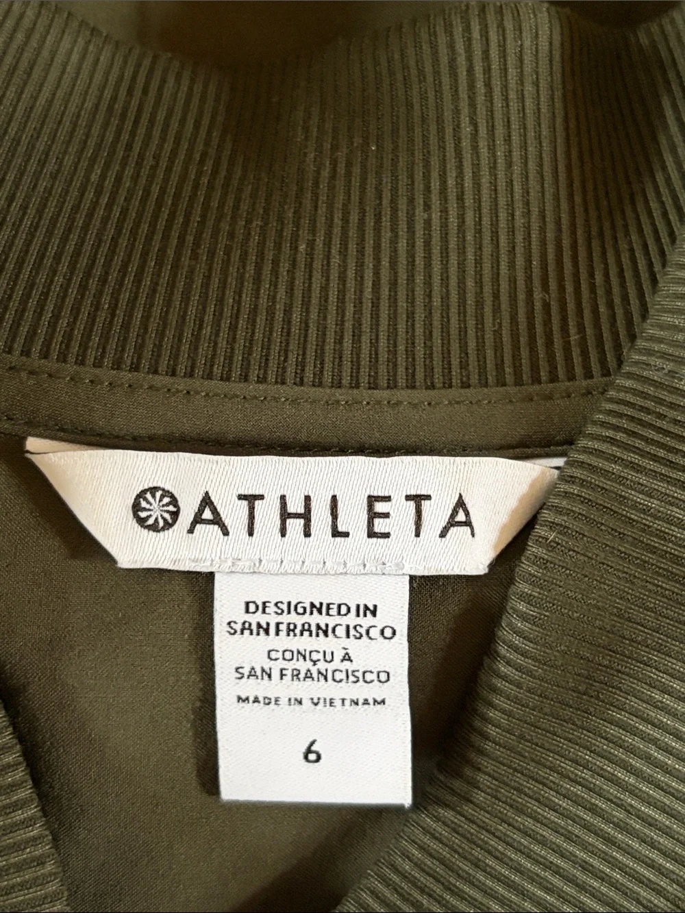 Athleta Olive Green Brooklyn Utility Aspen Sleeveless Zip Romper, 6 - Picture 5 of 5